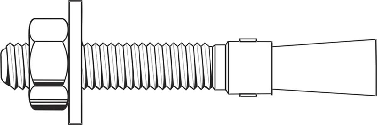 Coarse Thread Wedge Anchor Low Carbon Steel Hot Dip Galvanized Pk 25 E95997