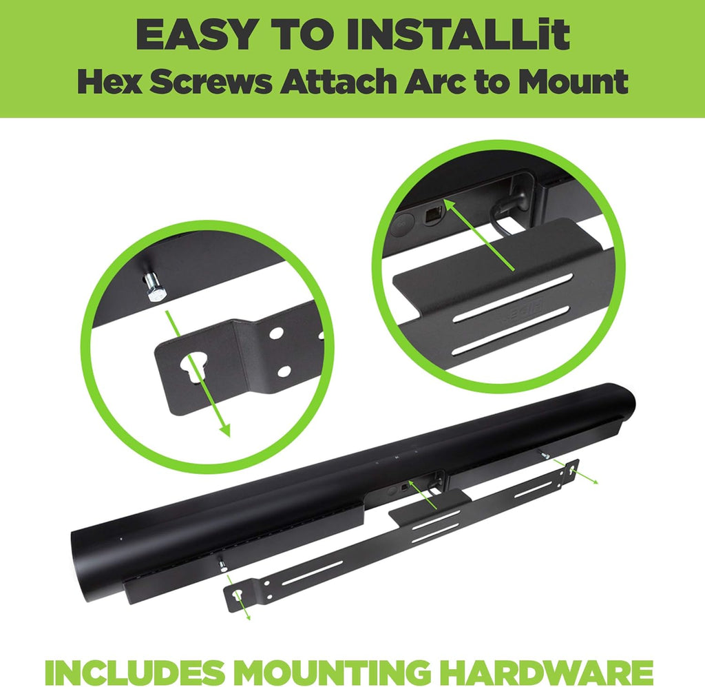 Black Steel Soundbar Wall Mount for Sonos Arc, Pack of 2 G27472