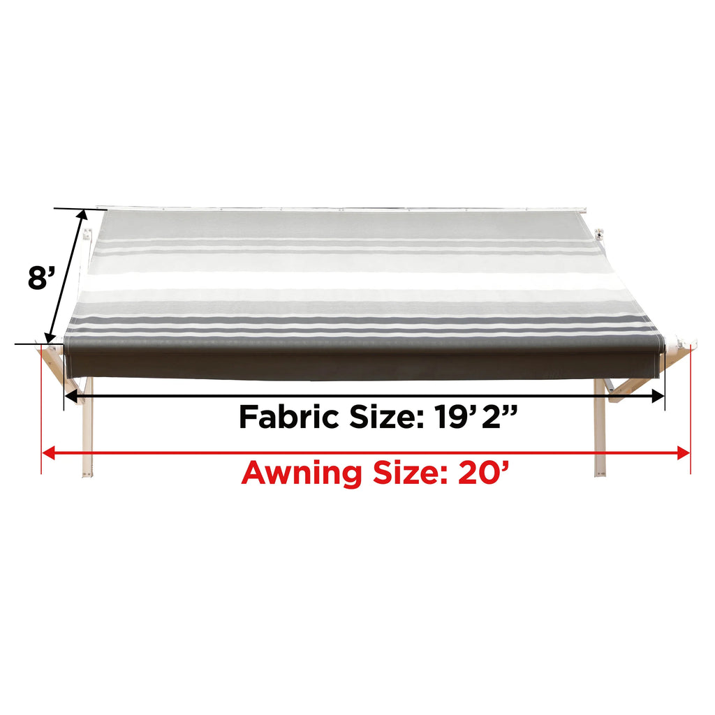 Retractable Motorized 20'X8' RV Patio Canopy Awning Black J255999