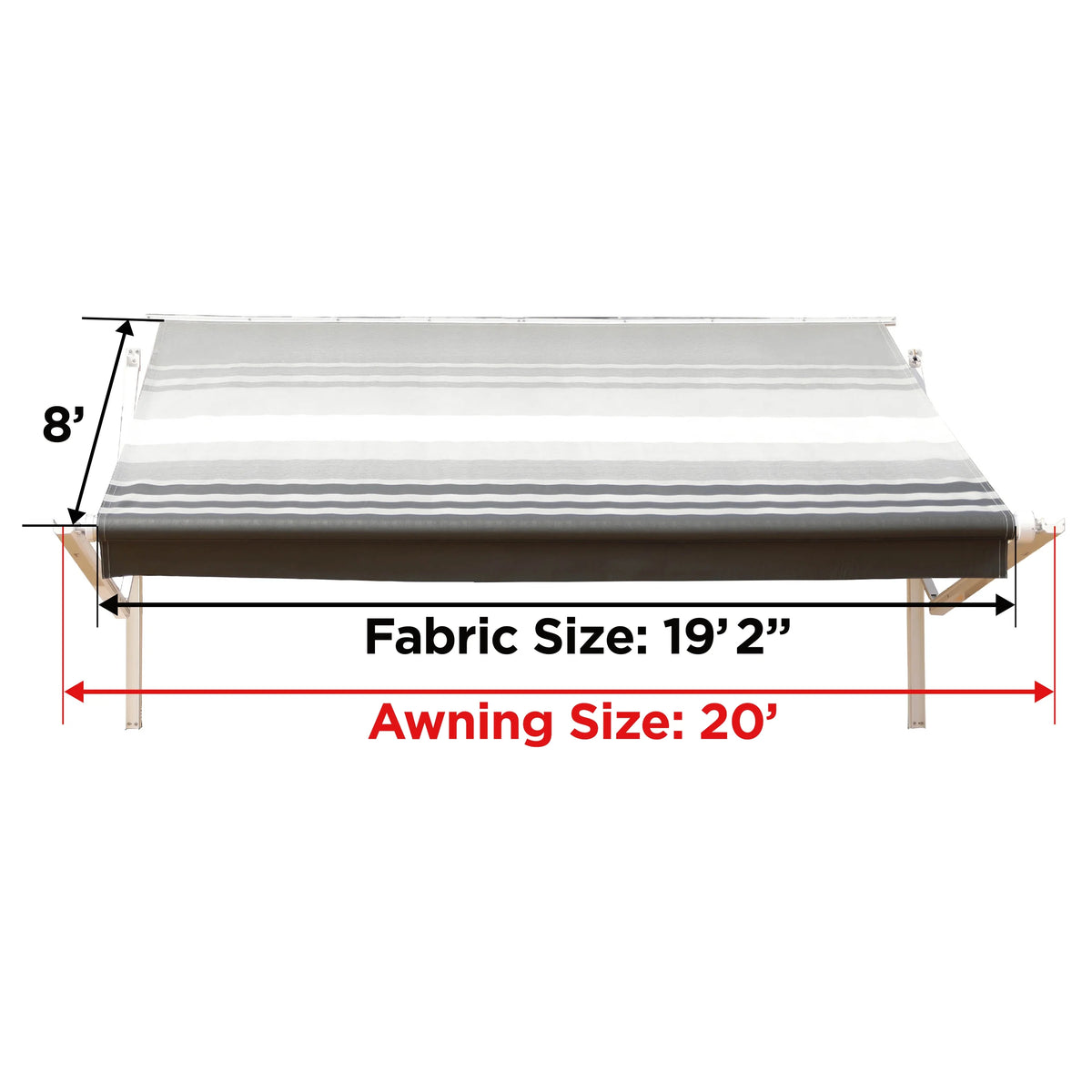 Retractable Motorized 20'X8' RV Patio Canopy Awning Black J255999