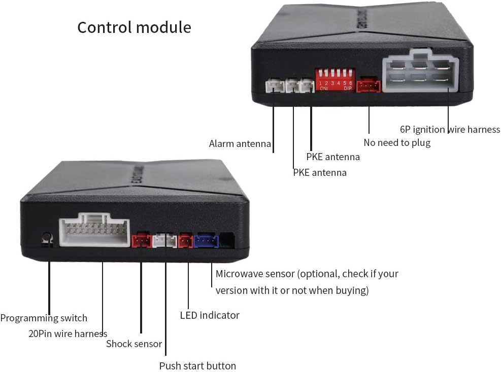PKE Car Alarm with Remote Starter Passive Keyless Entry Proximity Unlock DC12V J129046