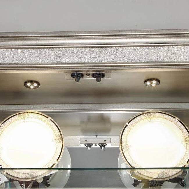 Metallic Platinum Curio Cabinet E912