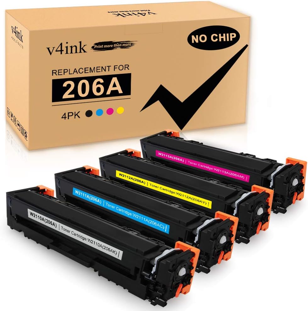 4-Pack 206A Toner Cartridge Color Set for HP Printer F447