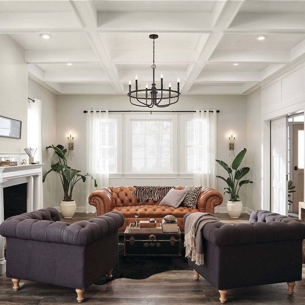 6-Light Brushed Nickel Chandelier M924