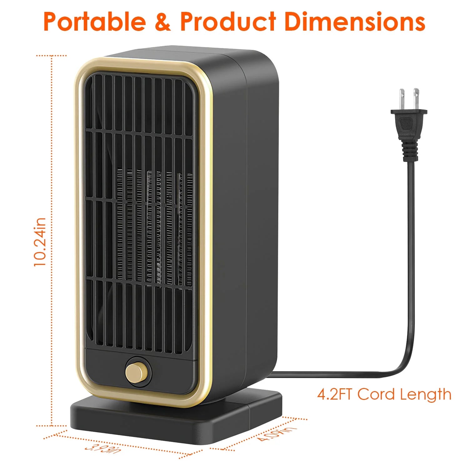 Portable 500W PTC Ceramic Space Heater G898