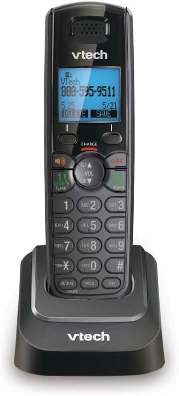 Black 2-Line Expandable Cordless Phone with 3 Accessory Handsets J2056