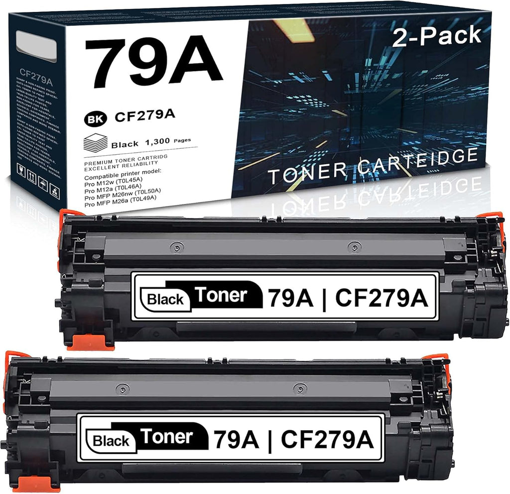 2-Pack Black Toner Cartridge for HP CF279A Printer D79029