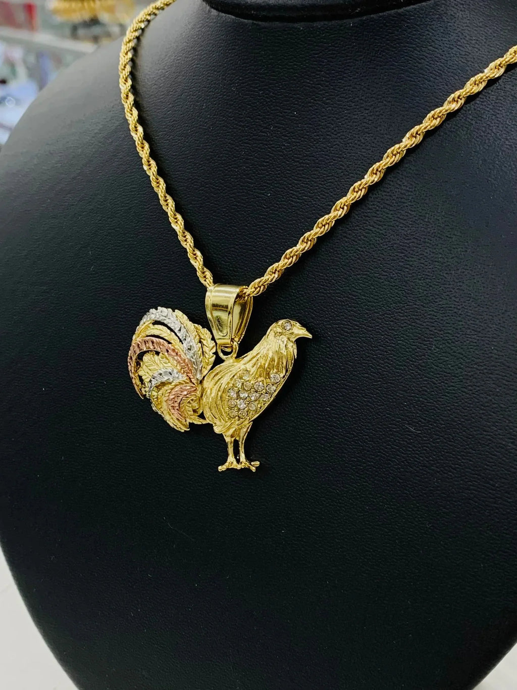 18K Gold Filled Chicken Rooster Pendant Necklace 24" E711345