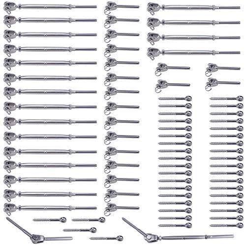 20 Set Stainless Steel Cable Railing Kits X26865