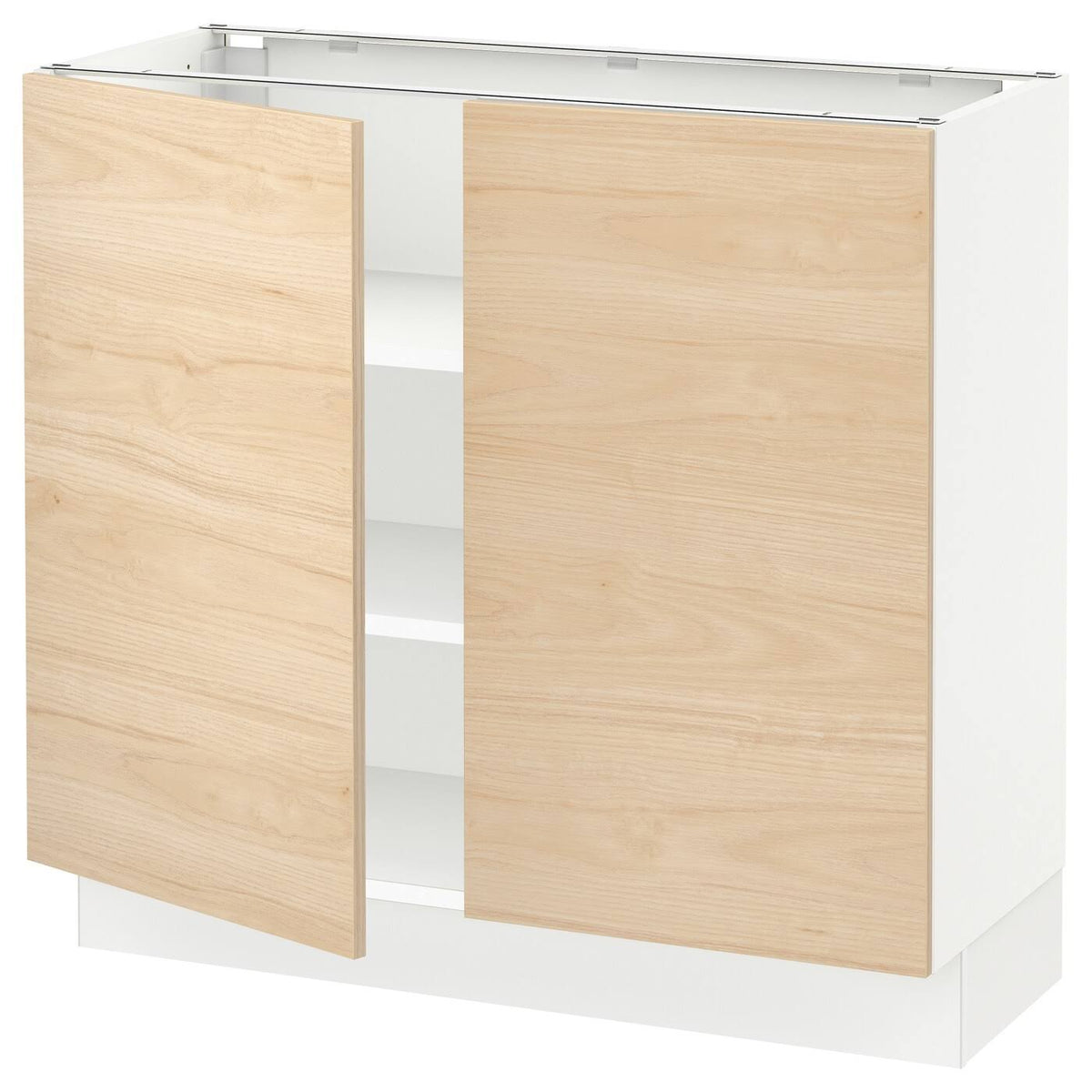 White Base Cabinet with Shelves and 2 Doors N82018