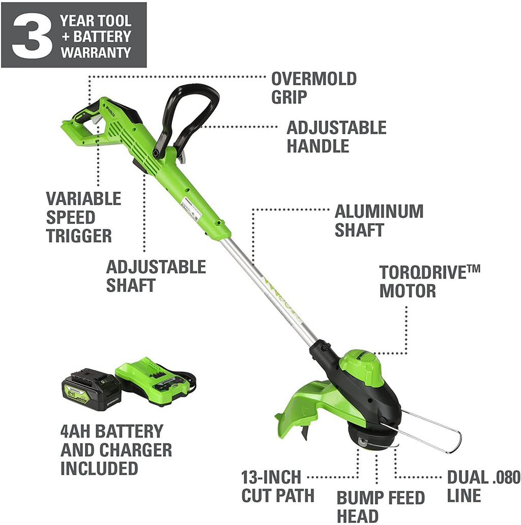 24-Volt Battery Cordless String Trimmer with 4.0 Ah USB Battery and Charger H812974