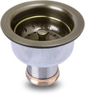 Venetian Gold Finish Kitchen Sink Drain Assembly with Fixed Post Basket A98410