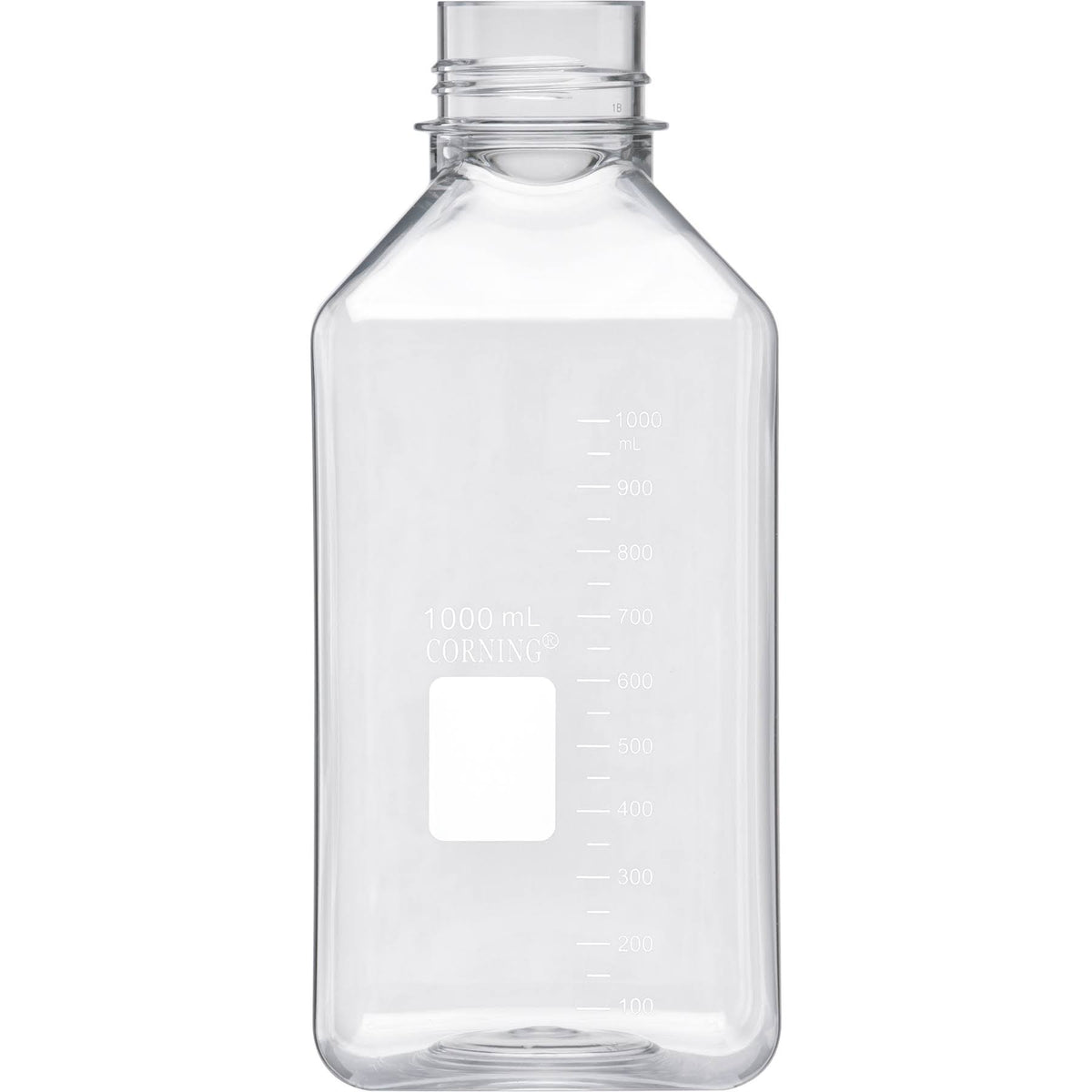 1000ml Square PET Bottle with 45mm Wide Mouth Orange Cap V280