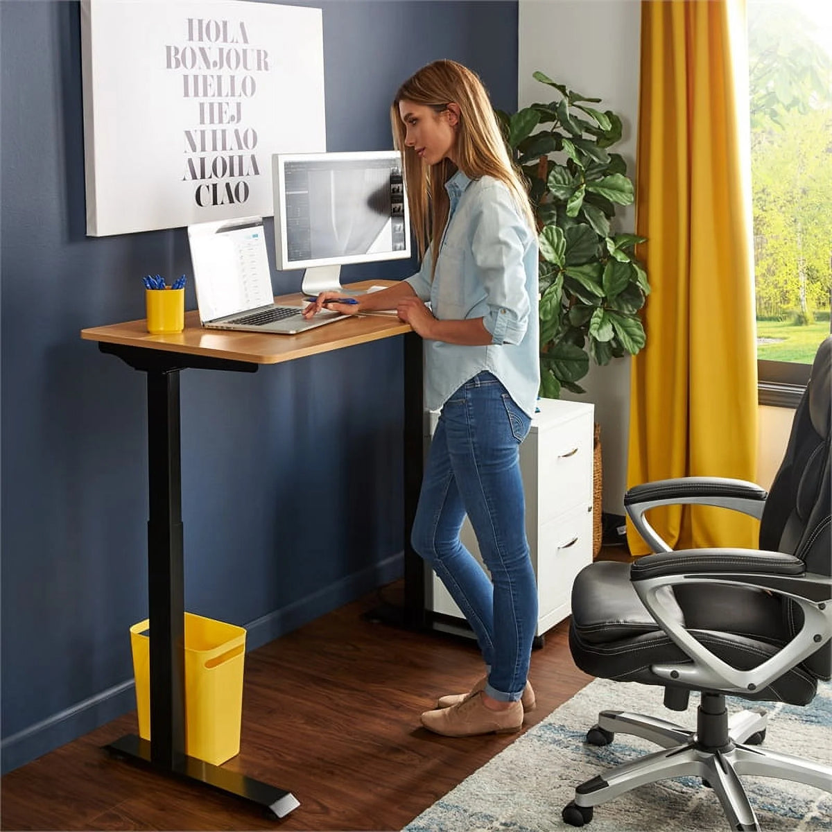 Standing Desk and Motion Office Chair D81889