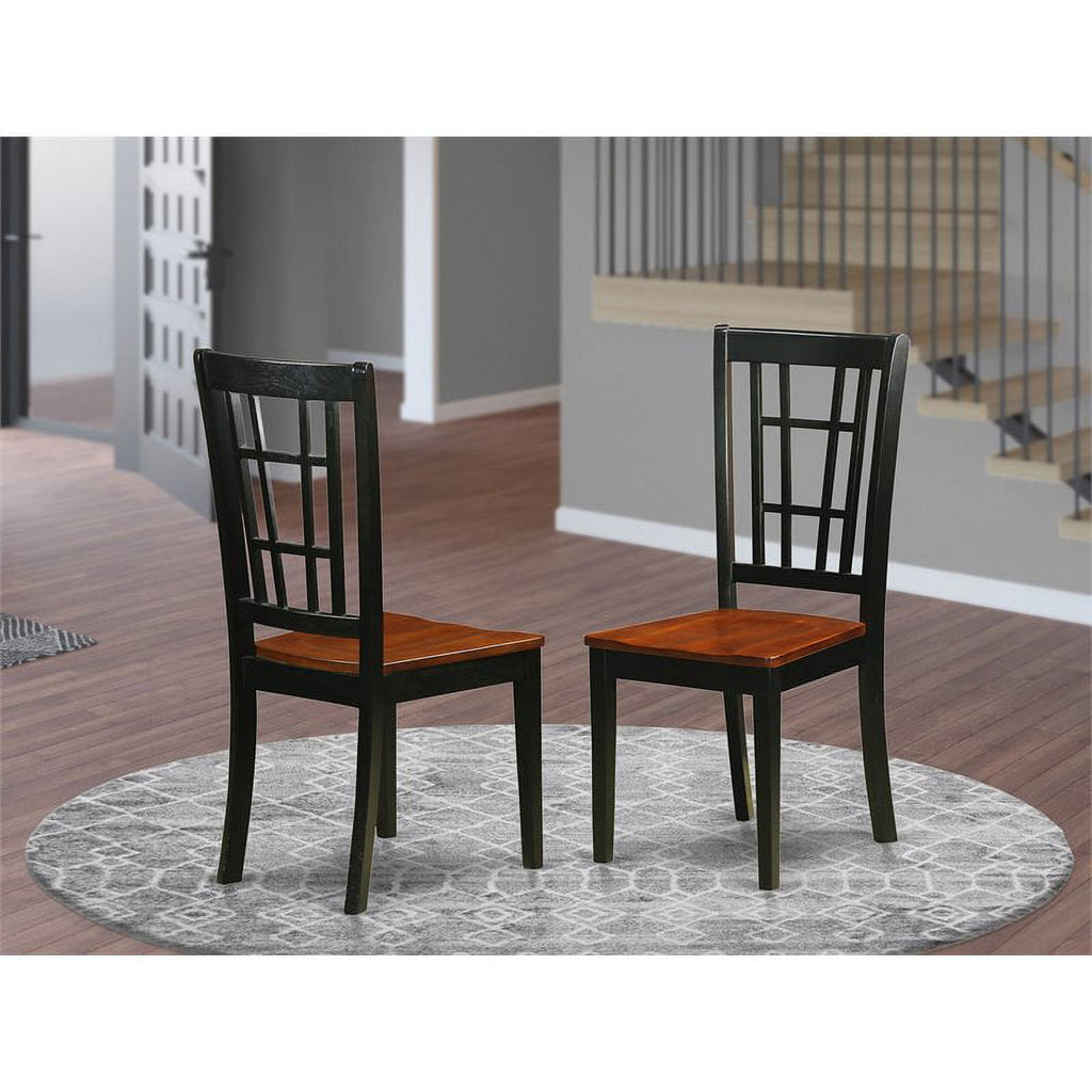 Black/Cherry Wood Dining Chairs (Set of 2) T421756