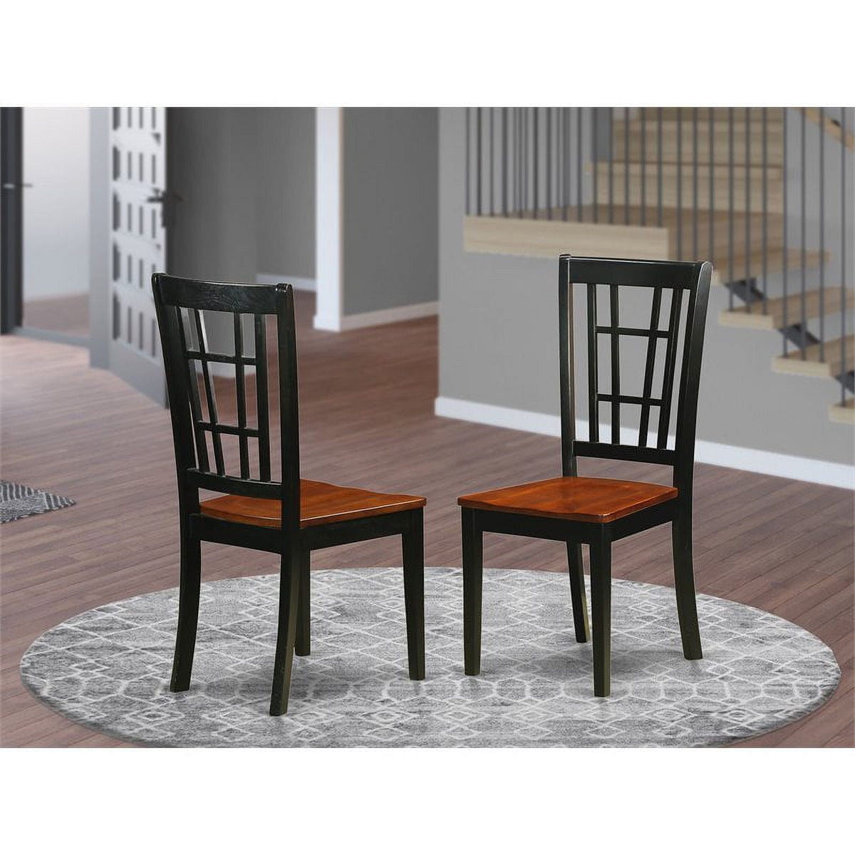 Black/Cherry Wood Dining Chairs (Set of 2) T421756