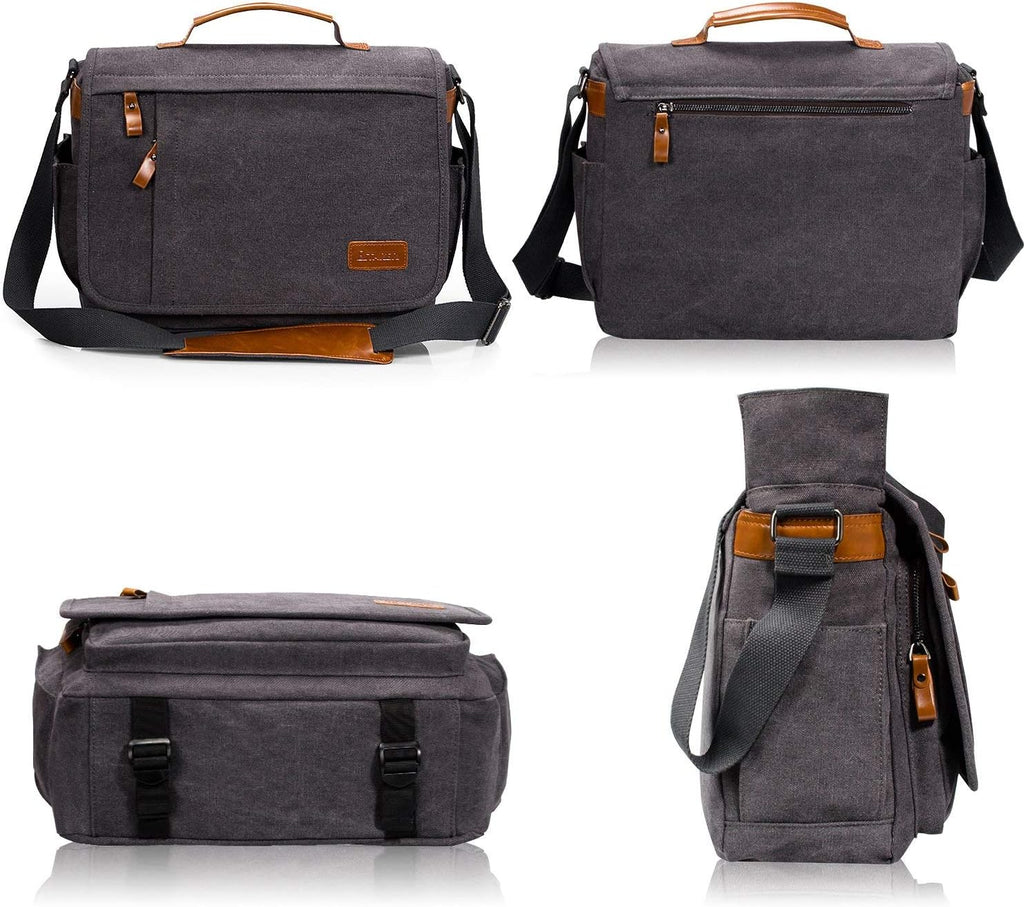 Canvas Messenger Bag with Camera Insert Sleeve L857064