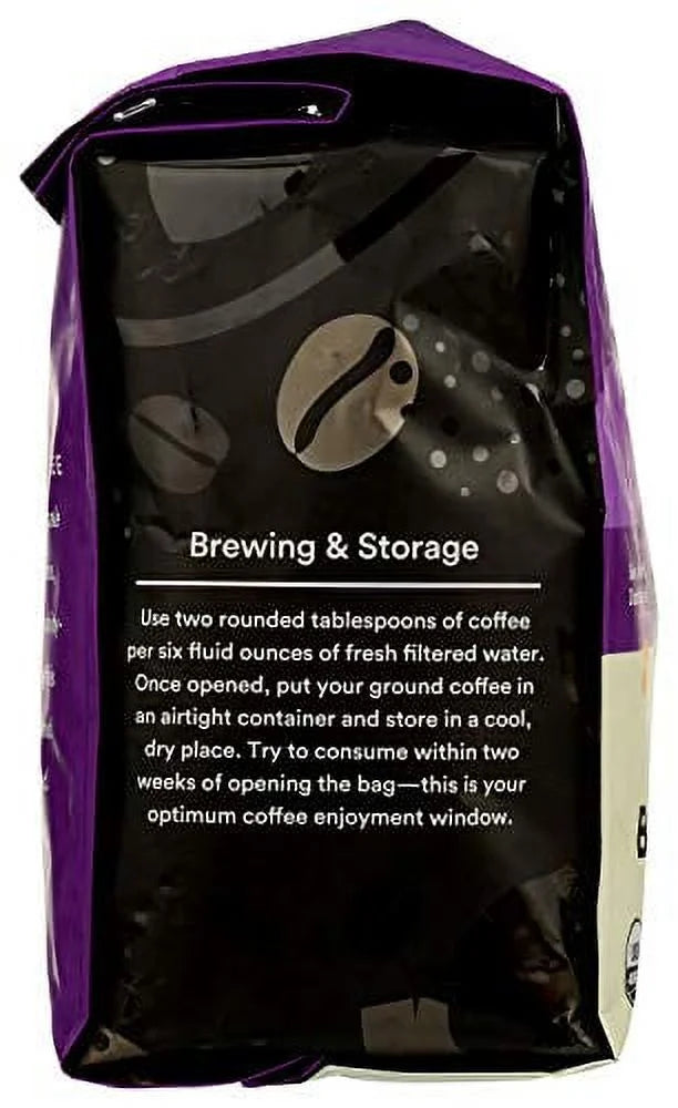 Organic Ground Coffee, Full City Roast Decaf, 24 Ounce M102