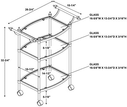 Metal Bar Cart in Chrome V31722