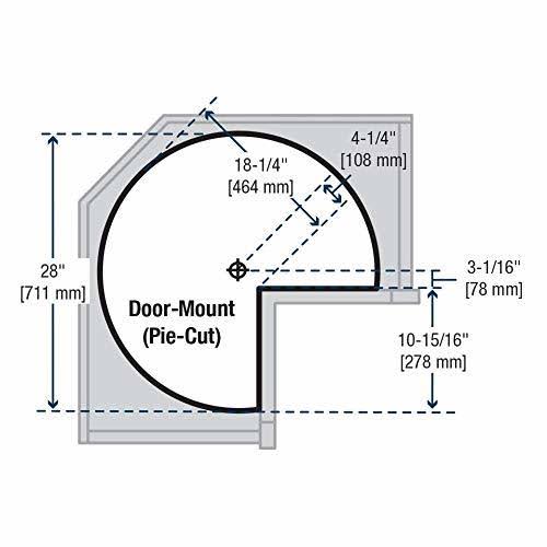 White 2-Shelf Pie Cut Door Mount Lazy Susan Cabinet Organizer V215123