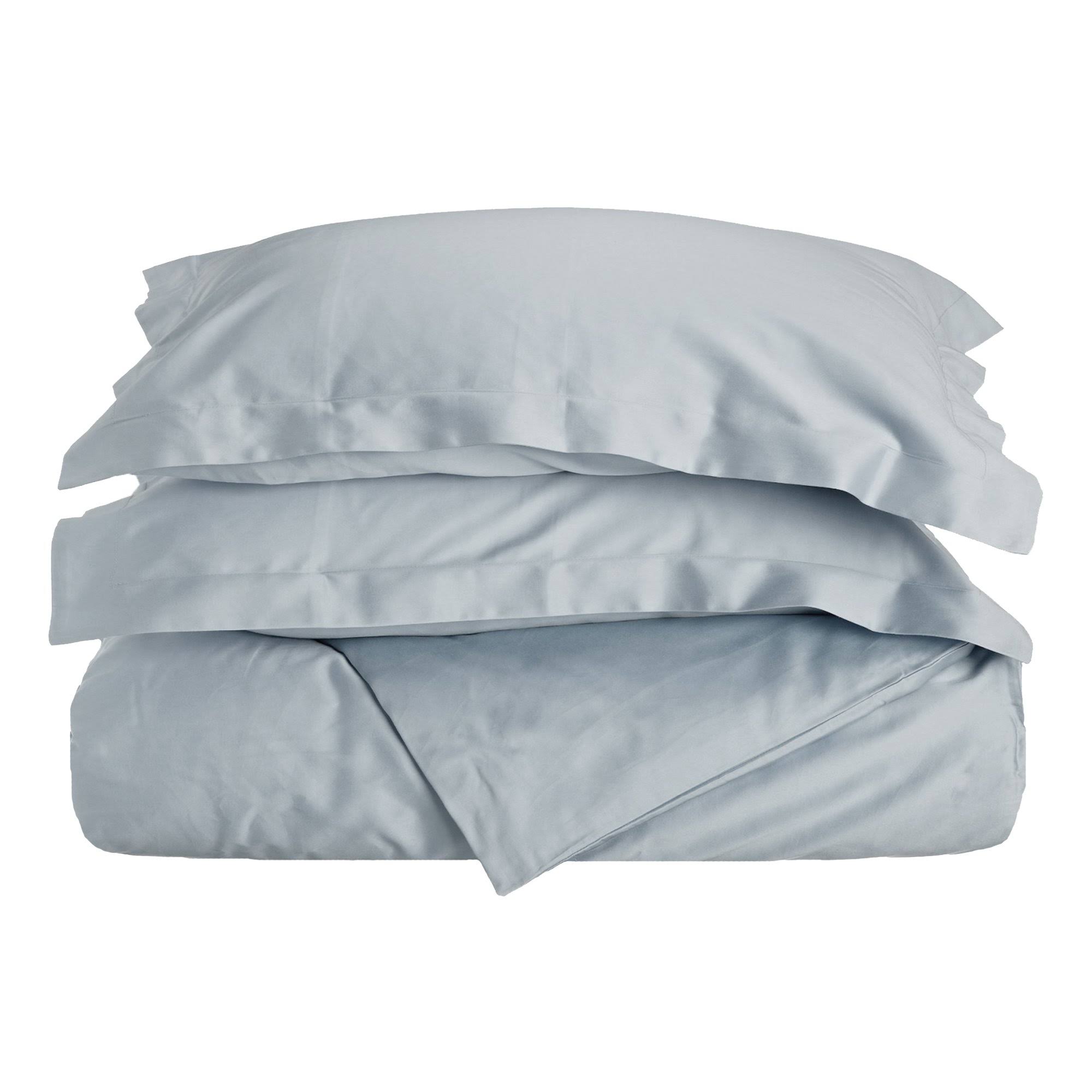 King Blue Cotton Duvet Cover Set Z379519