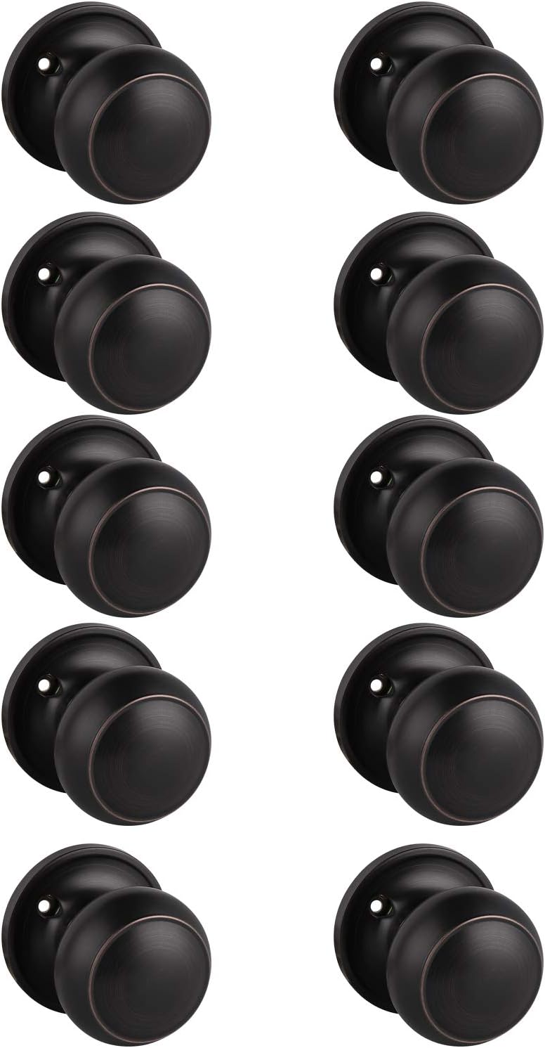 (5 Pack) Oil Rubbed Bronze Passage Door Knob C218729