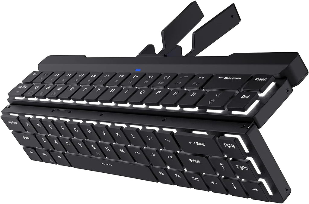 68 Keys 60% Foldable Mechanical Keyboard with Aluminum Body, White Backlit Z154