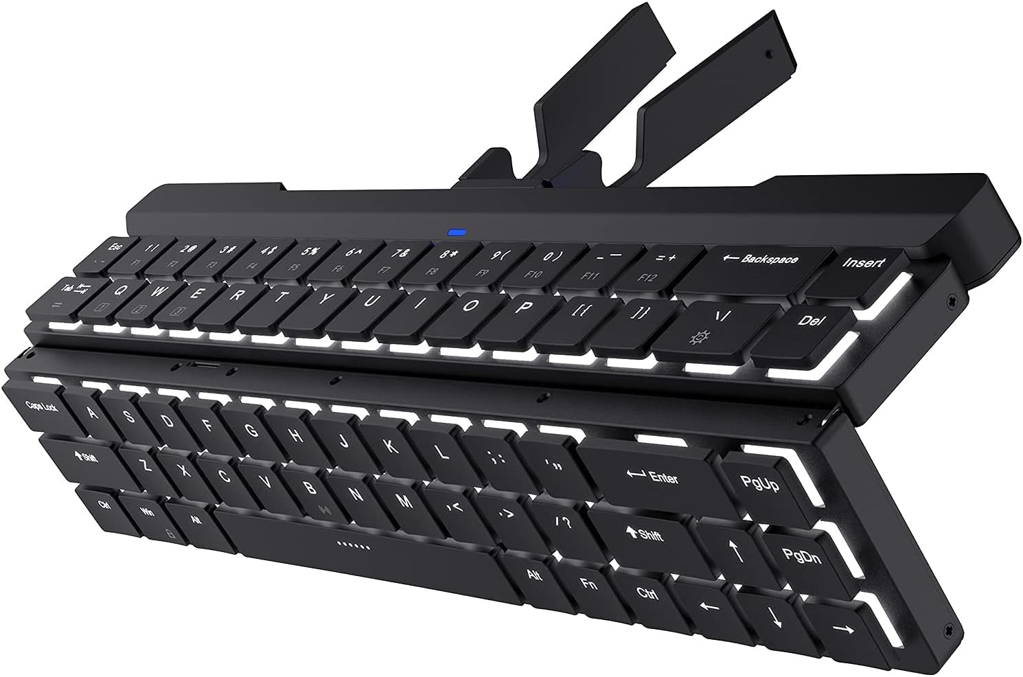 68 Keys 60% Foldable Mechanical Keyboard with Aluminum Body, White Backlit Z154