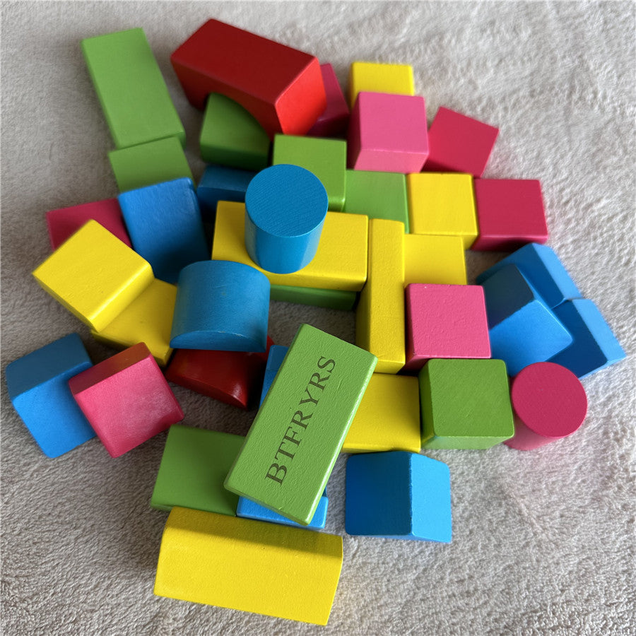 Magnetic Cube Wooden Building Blocks with Storage Box S98538