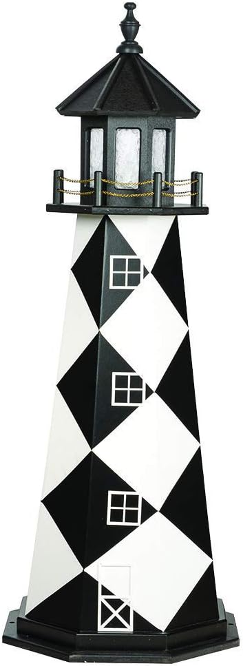 Black/White Wood Decorative Lighthouse M3495