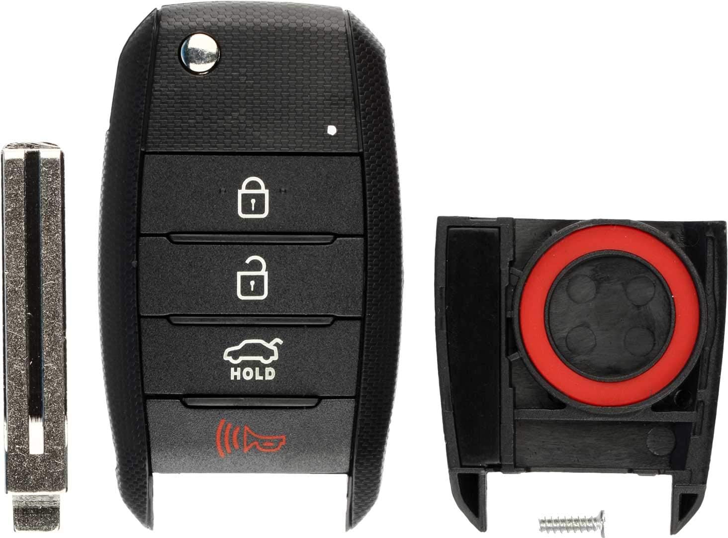 Keyless Entry Remote Flip Key Fob Shell Case Cover Button Pad Pack of 2 H841084