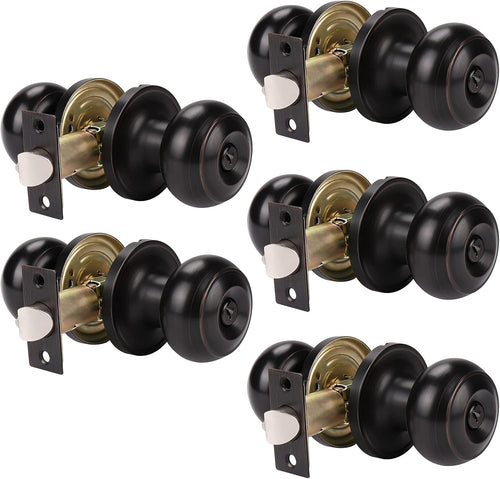 (5 Pack) Oil Rubbed Bronze Passage Door Knob C218729