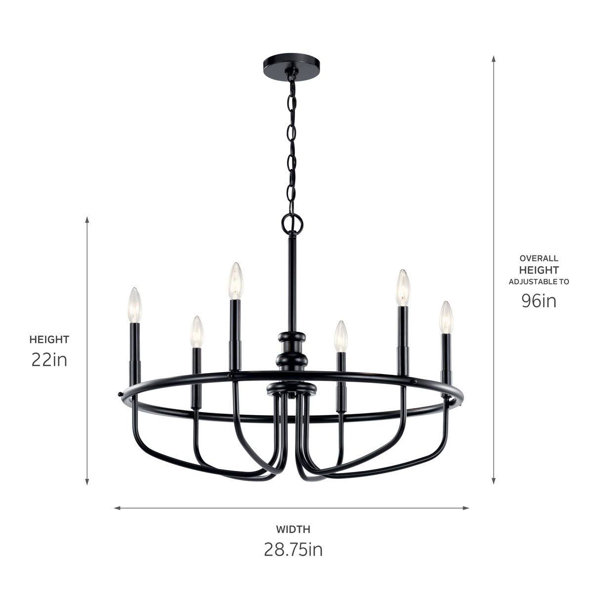 6-Light Brushed Nickel Chandelier M924