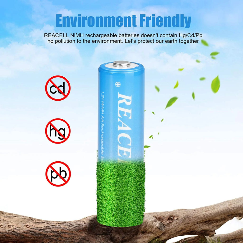 NIMH 12 AA 2800mah & 12 AAA 1100mah Rechargeable Batteries with Charger B4633