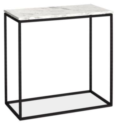White Venatino Marble Top End Table I3798