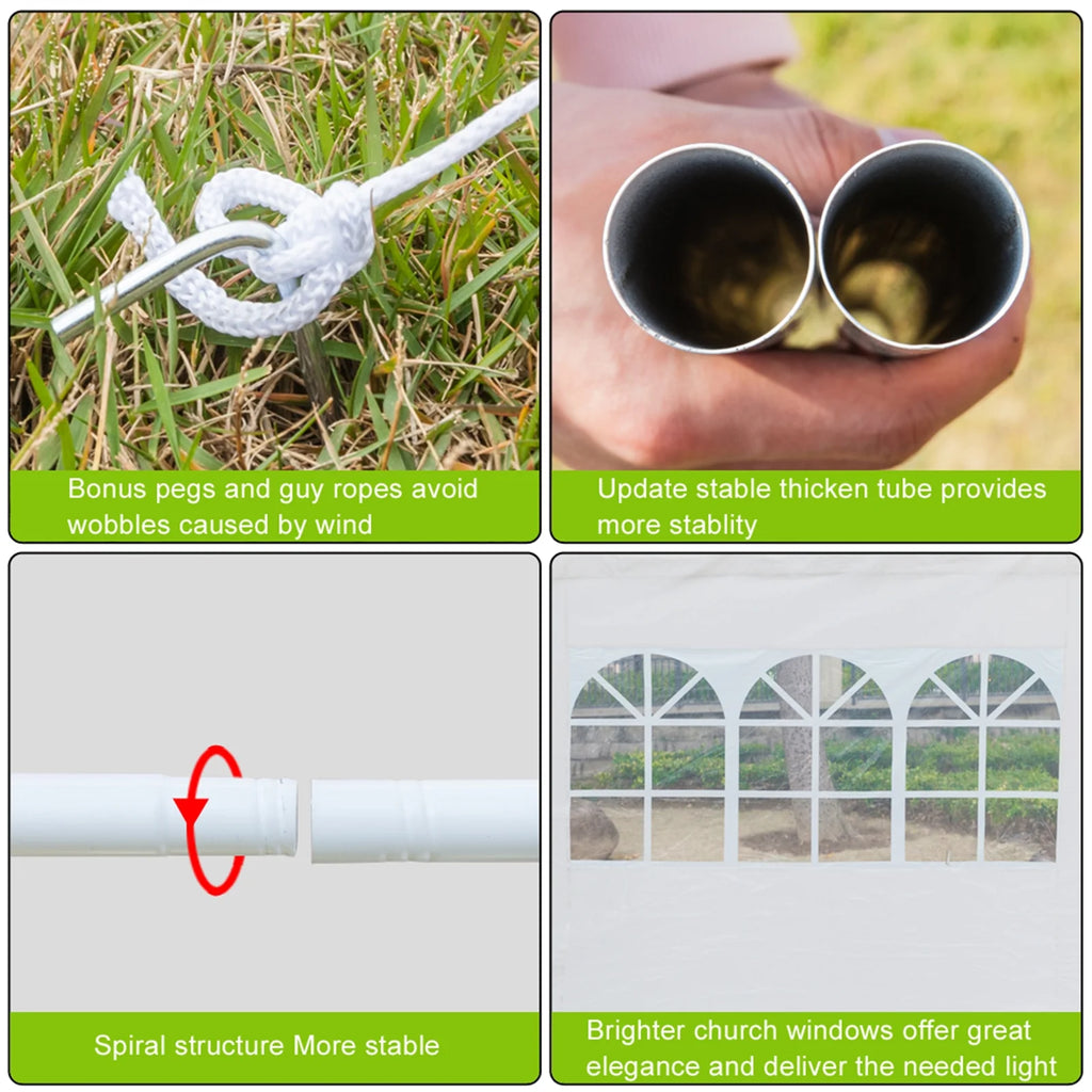3 x 3m White Waterproof Tent Z15182
