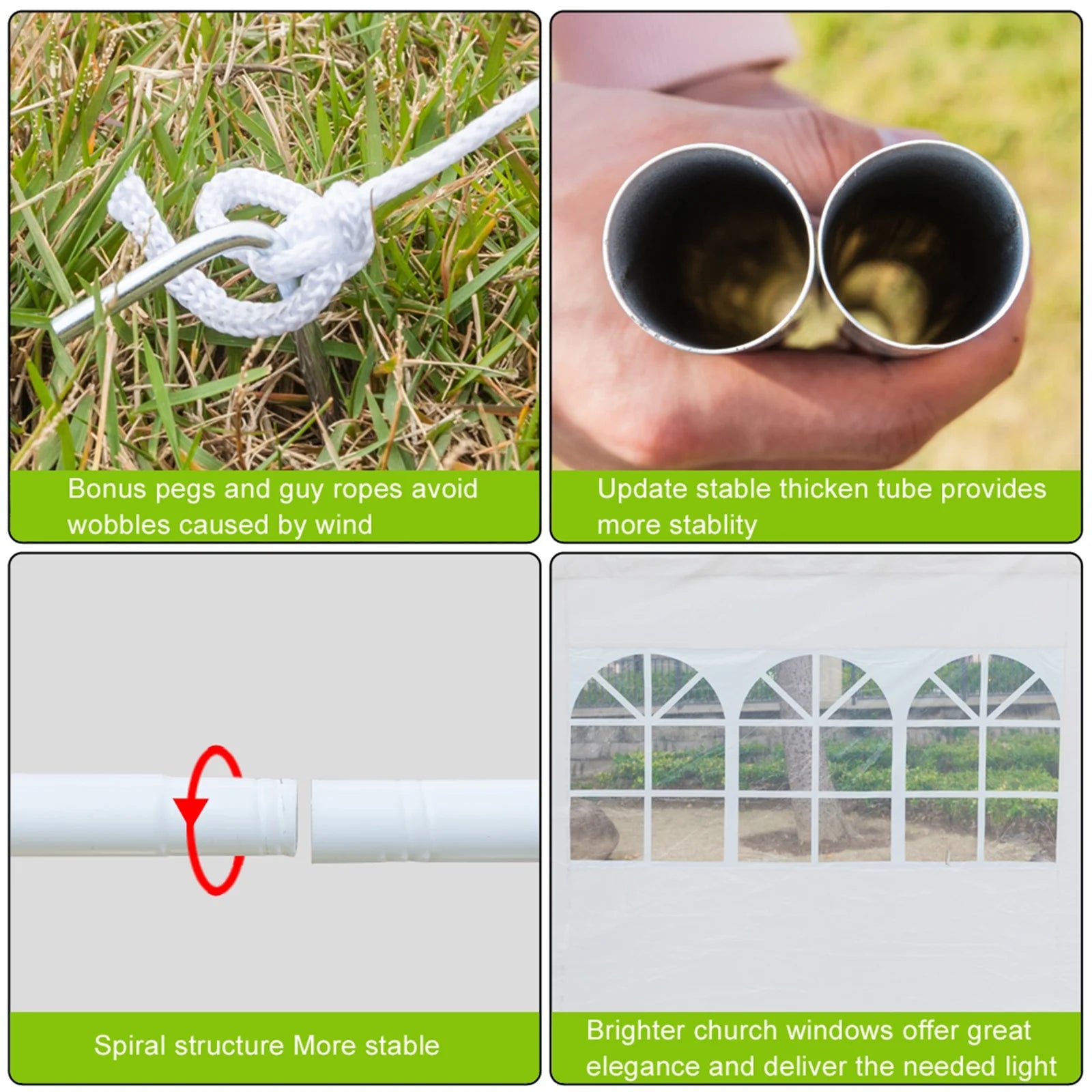 3 x 3m White Waterproof Tent Z15182