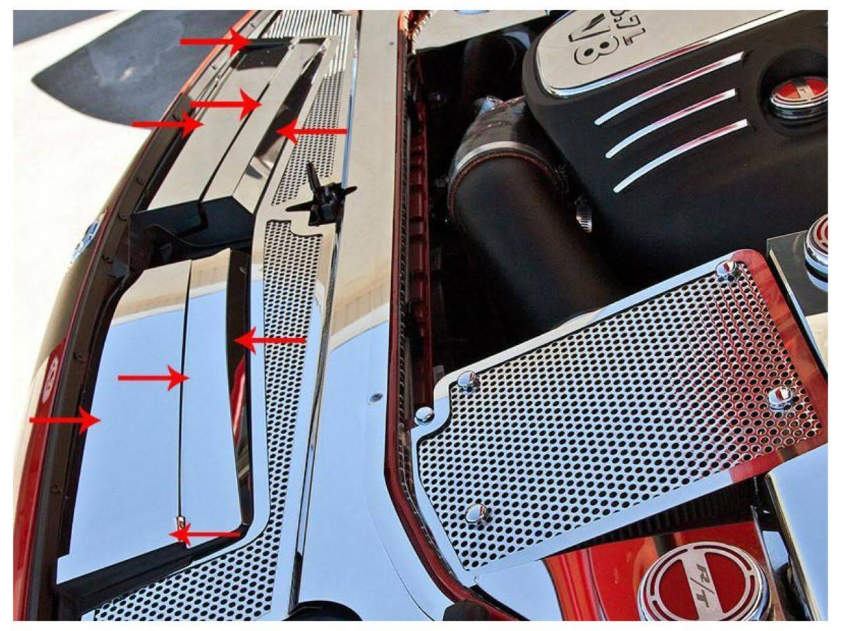 Polished 8pc Header Plate Front Extension Kit Y840363