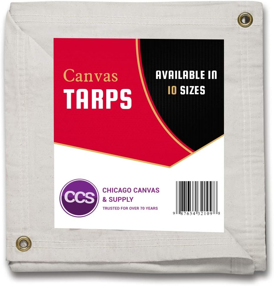 Gold 12 by 14 Feet Waterproof Canvas Tarp with Rustproof Grommets M101090
