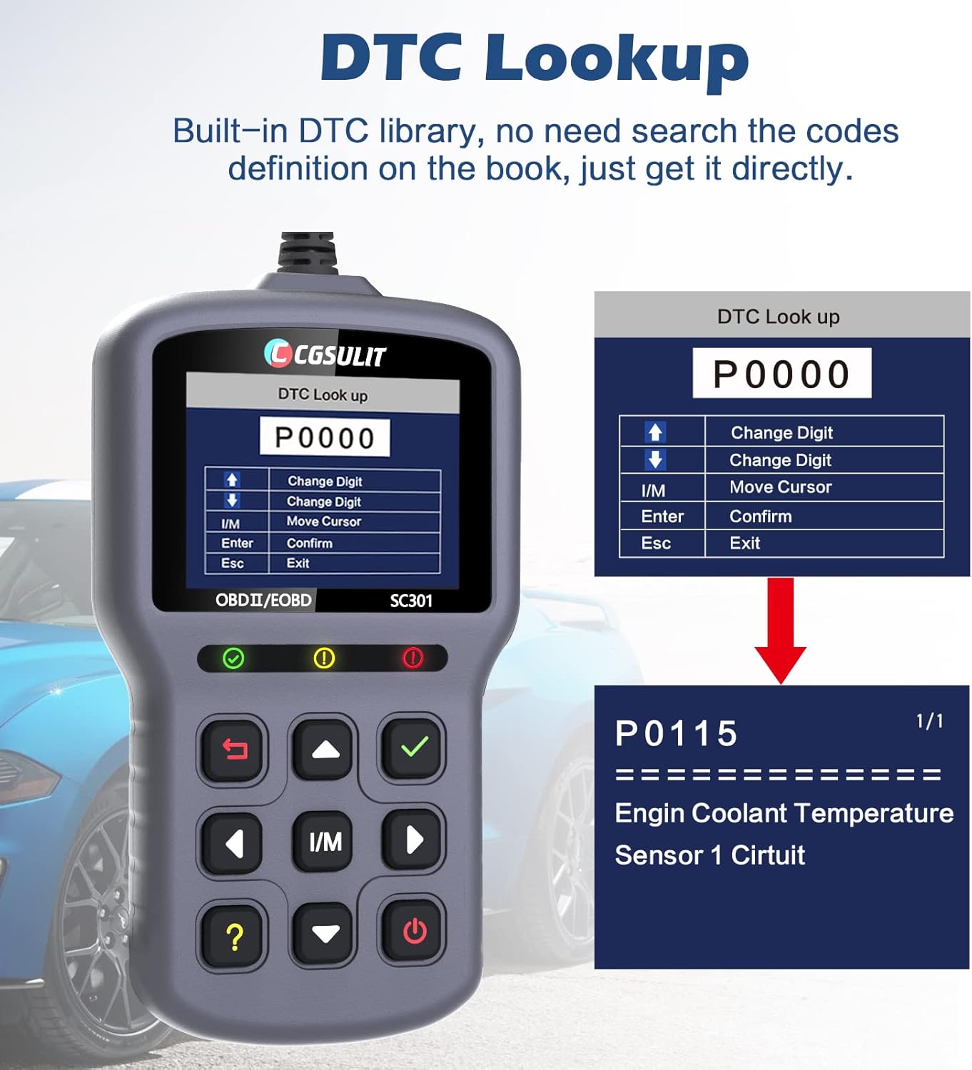 OBD2 Scanner Code Reader with Reset Full OBDII Functions Diagnostic Scan Tool Grey Pack of 2 V306