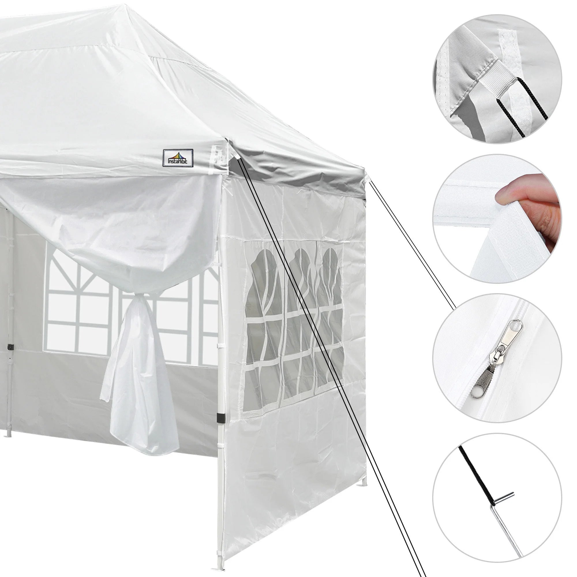 White 10x20ft Pop Up Gazebo with 4 Sidewalls S95136