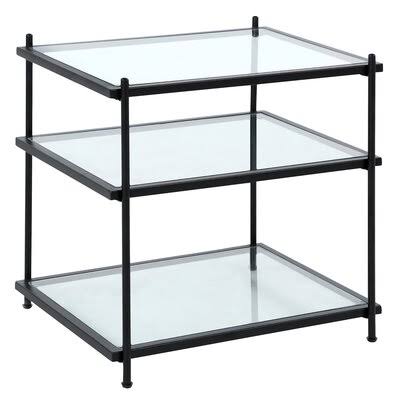 Black Glass End Table I321