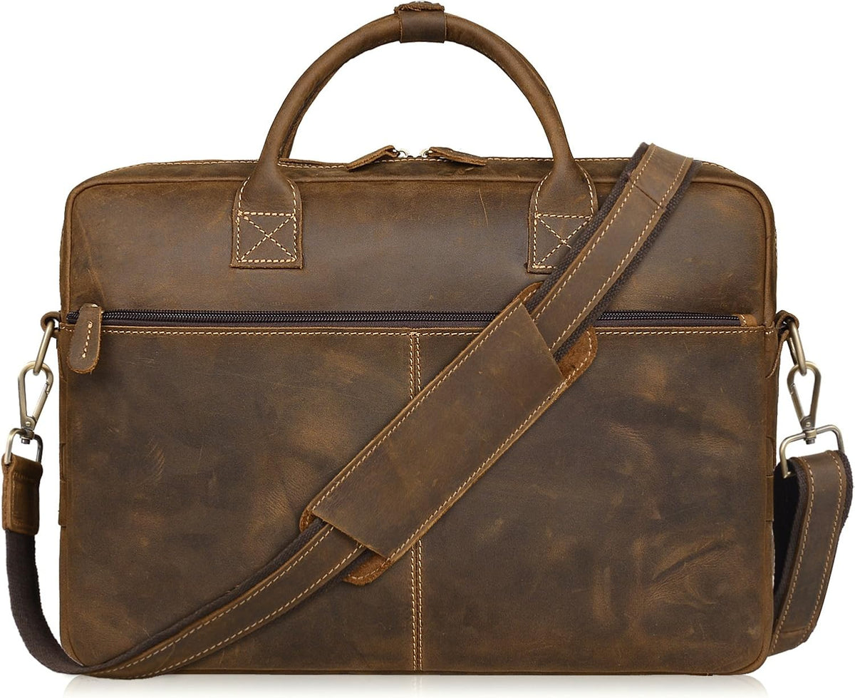 Brown Genuine Leather Briefcase Bag C566