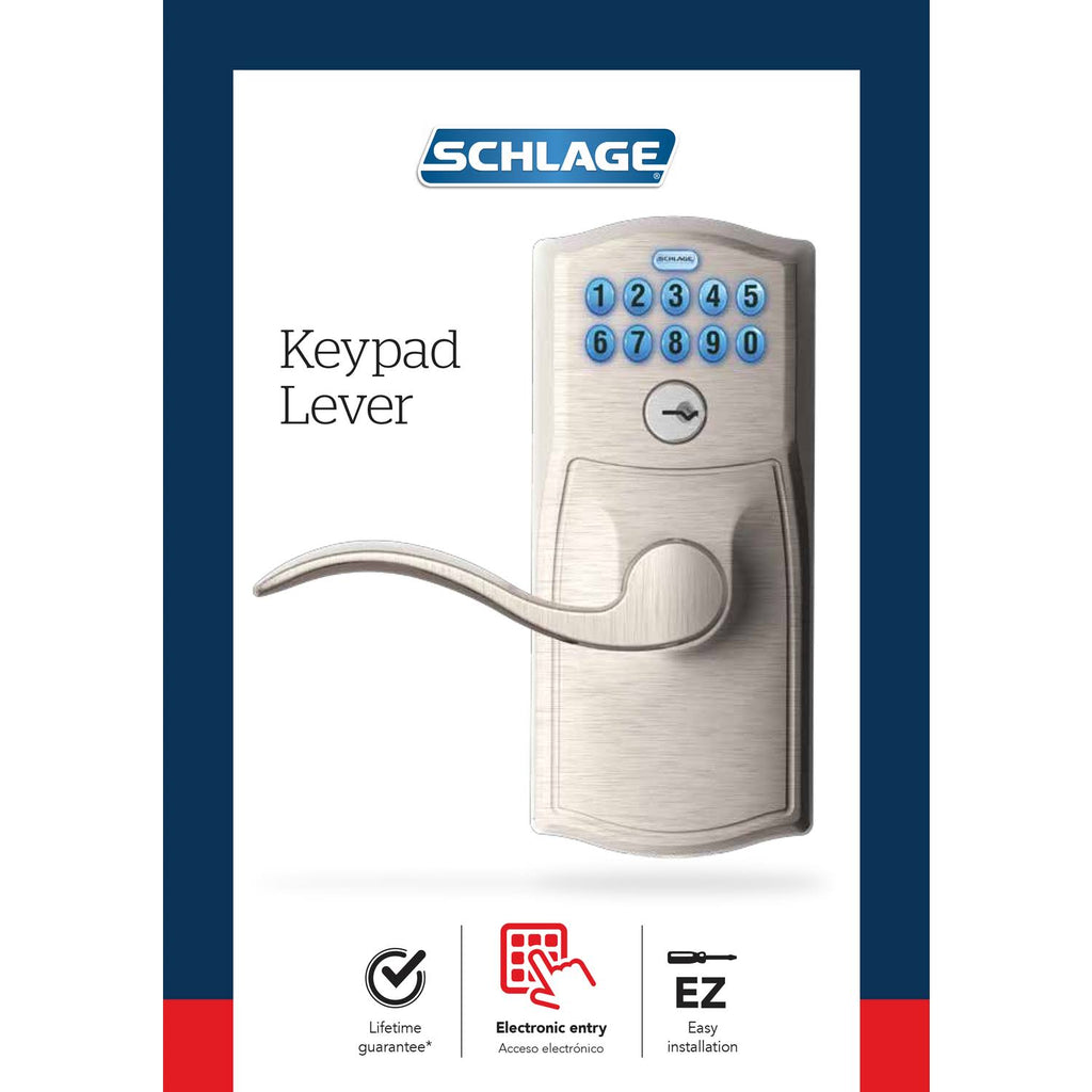 Satin Nickel Keypad Entry Door Lever Set E257