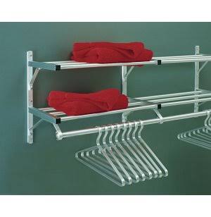 Aluminum Wall Mounted Coat Rack with 2 Hat Shelves M8456