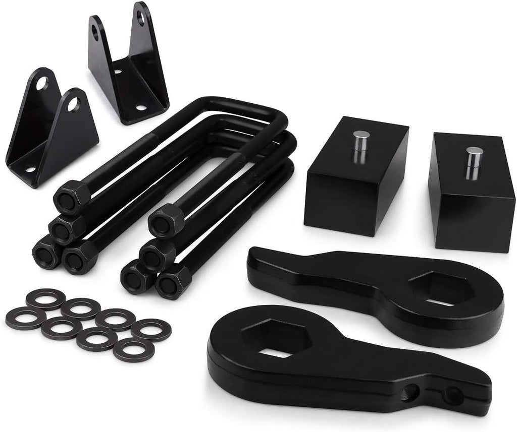 3" Front 2" Rear Leveling Lift Kit with Torsion Keys, Rear Blocks, HD Ubolts, Extended Shock Brackets Y877