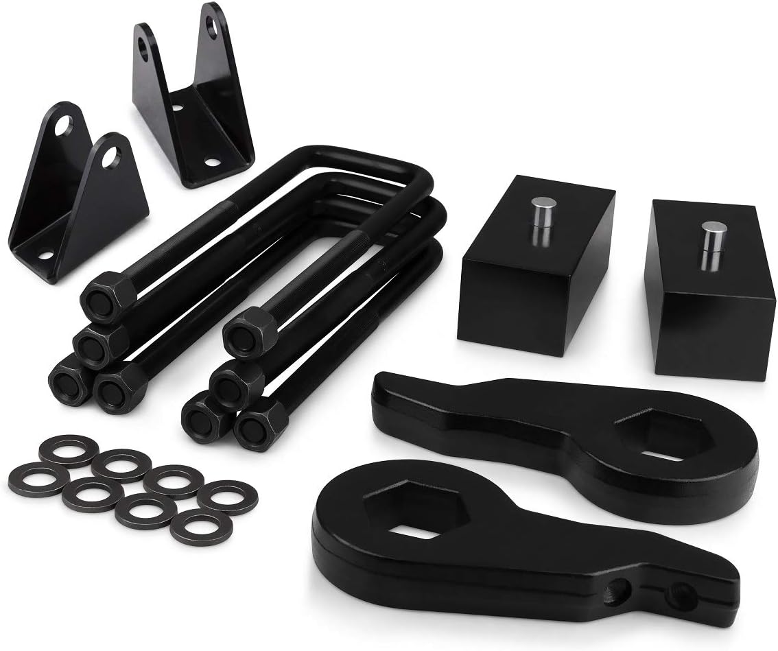 3" Front 2" Rear Leveling Lift Kit with Torsion Keys, Rear Blocks, HD Ubolts, Extended Shock Brackets Y877