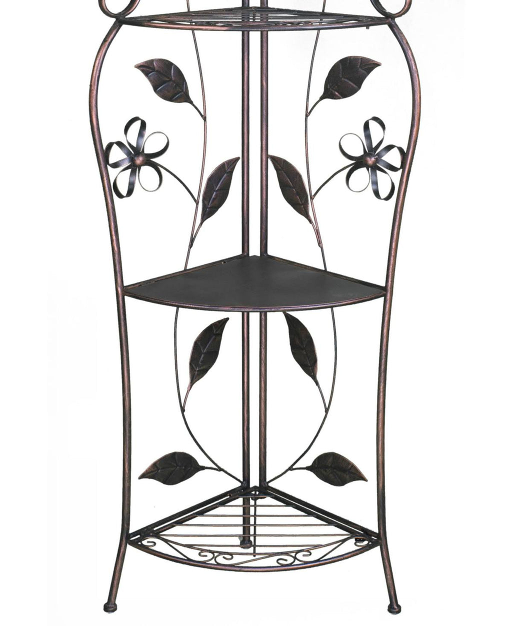 Copper 4 Shelf Corner Bakers Rack Y557
