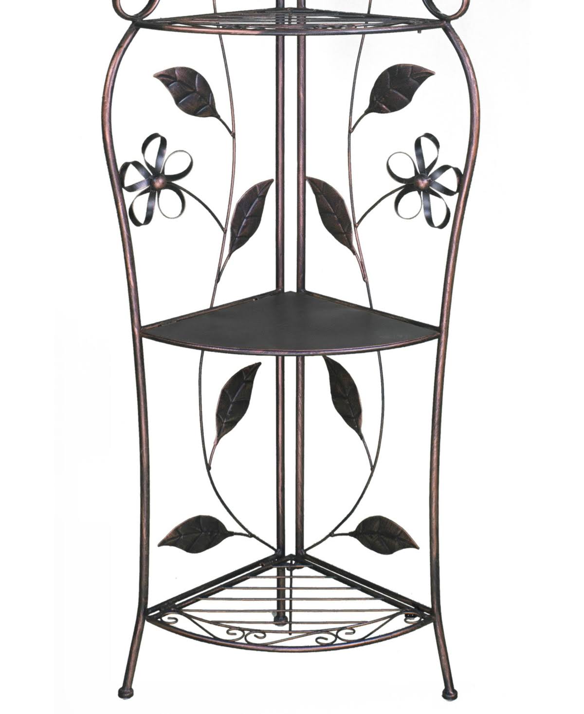 Copper 4 Shelf Corner Bakers Rack Y557