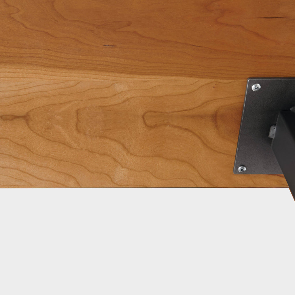 Cherry Top Table with Natural Steel Base J7754